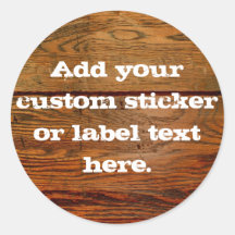 Falso personalizado personalizado tablón de madera etiqueta redonda