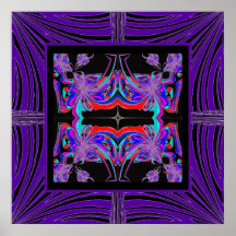Falso poster enmarcado púrpura del fractal