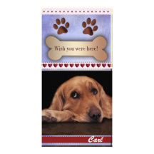 Faltándole plantilla de la foto del perro tarjeta fotografica personalizada
