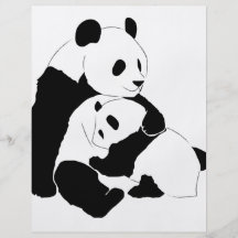 Familia de la panda tarjetón