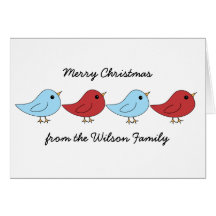 Familia de pájaro del navidad felicitación