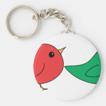 Familia de pájaro del navidad llavero personalizado