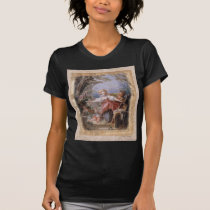 Familia del arte del estilo del vintage en jardín camisetas