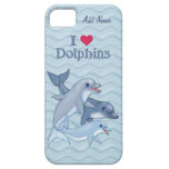 Familia del delfín de IiHeart - personalizar iPhone 5 Protectores