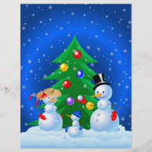 Familia del muñeco de nieve flyer a todo color