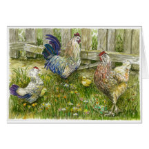 Familia del pollo tarjeta