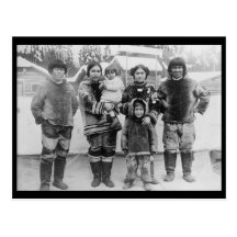 familia esquimal c1909 de Labrador Seattle Tarjeta Postal