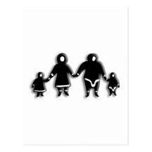 Familia esquimal postal