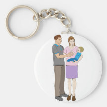 Familia feliz cariñosa joven llaveros personalizados