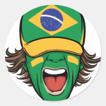 Fan de deportes brasileña pegatina
