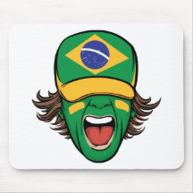 Fan de deportes brasileña tapete de ratón