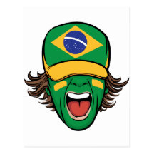 Fan de deportes brasileña tarjetas postales