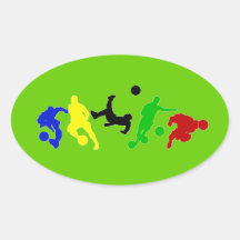Fan   de deportes del fútbol de los jugadores de f pegatina de óval personalizadas