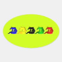 Fan de deportes para mujer para hombre de los arte pegatinas de óval