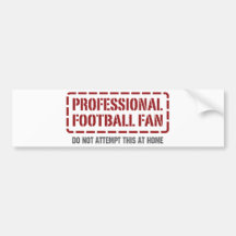 Fanático del fútbol profesional etiqueta de parachoque