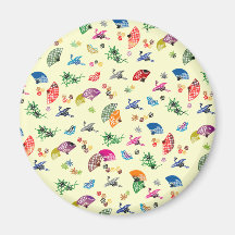 Fans y grúas multicoloras del diseño de Origami de Imán De Frigorifico