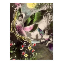 Fantasía encantadora Faries del vintage Tarjetas Postales