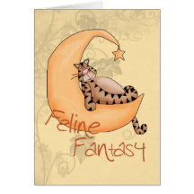 Fantasía felina tarjeta