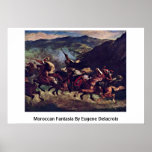 Fantasía marroquí de Eugene Delacroix Poster