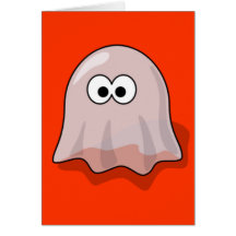 Fantasma del dibujo animado tarjetón