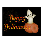 Fantasma en postales del feliz Halloween de la cal tarjetas postales