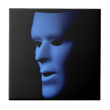 Fantasma largo que mira Mask.jpg hecho frente Teja Cerámica