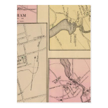 Farmington, Gorham, Yarmouth, mapa de Bridgton Tarjetas Postales