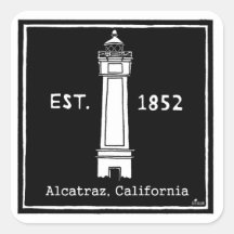 FARO DE DD117 ALCATRAZ, CALIFORNIA EST 1852 PEGATINA