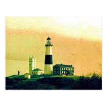 faro del montauk tarjeta postal