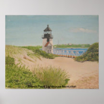 Faro del punto de Brandt - Nantucket Impresiones