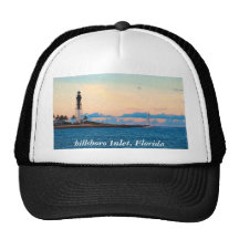 Faro en la puesta del sol gorro de camionero