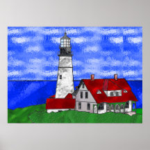 Faro en vitral poster