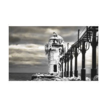 Faro siniestro - impresión estirada de la lona lona envuelta para galerias