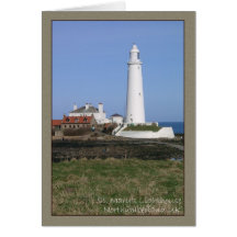Faro, visión costal, el faro de St Mary Felicitación