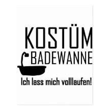 Faschings Kostüm Badewann - volllaufen Postales