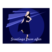 Fashiongirl en azul tarjetas postales