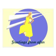 Fashiongirl en oro tarjeta postal