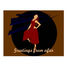 Fashiongirl en rojo tarjeta postal