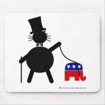 Fatcat y elefante republicano alfombrillas de ratón