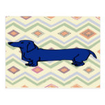 Fauvism azul del extracto del Dachshund Tarjeta Postal
