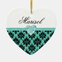 Favor anticuado del cumpleaños del corazón azul de ornato