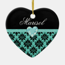 Favor anticuado del cumpleaños del corazón azul de ornamentos de reyes