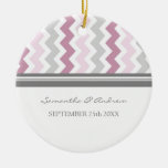 Favor Chevron rosado gris del ornamento del boda Ornamento Para Reyes Magos