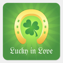 Favor de herradura de oro del día del St Patricks  Pegatina