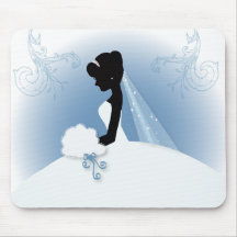 Favor elegante del boda de la silueta de la novia tapetes de ratones