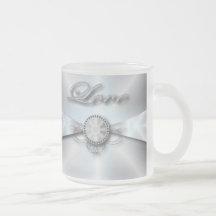 Favor elegante del boda del amor de la perla tazas de café