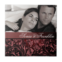 Favor floral del boda de la foto del damasco de Bo Teja Cerámica