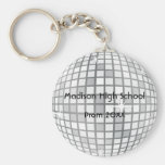 Favor formal del baile de fin de curso de plata de llavero personalizado