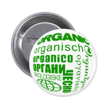 Favorable-Orgánico en muchas idiomas (botón) Pin