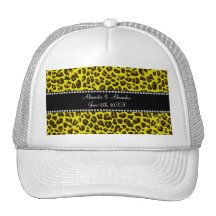 Favores amarillos del boda del leopardo gorra